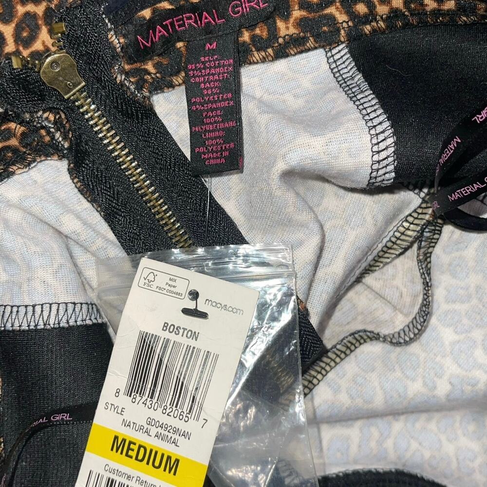 Material Girl Leopard Print and leather strapless dress Size M NWT Y2K Punk - Picture 4 of 4